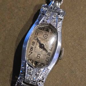 Vintage Abra 14k Art Deco Diamond Wristwatch